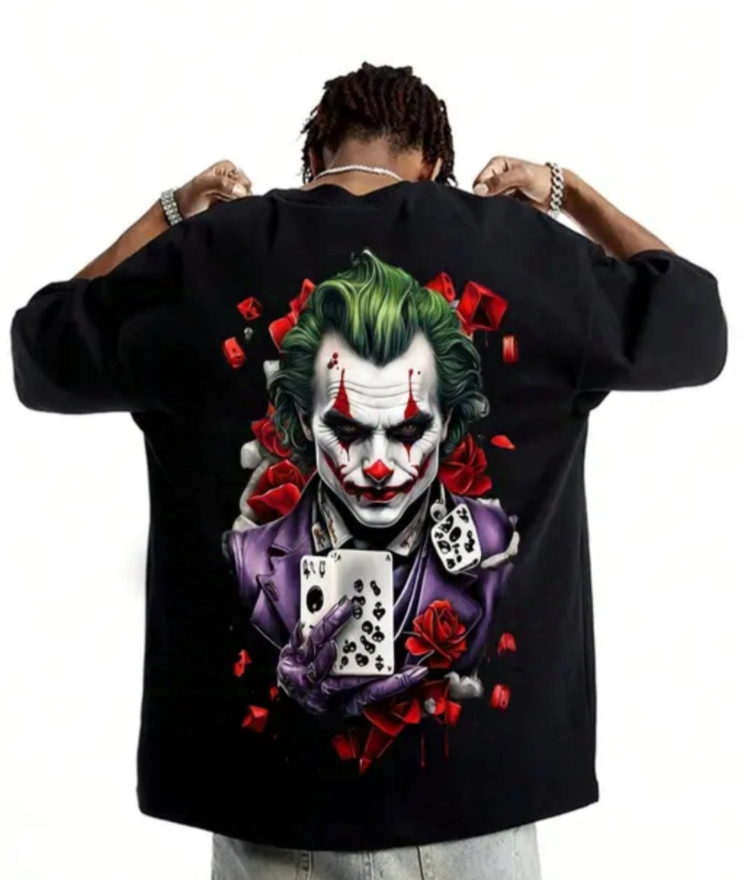 Joker Mens Oversize T-shirt | Black coloured