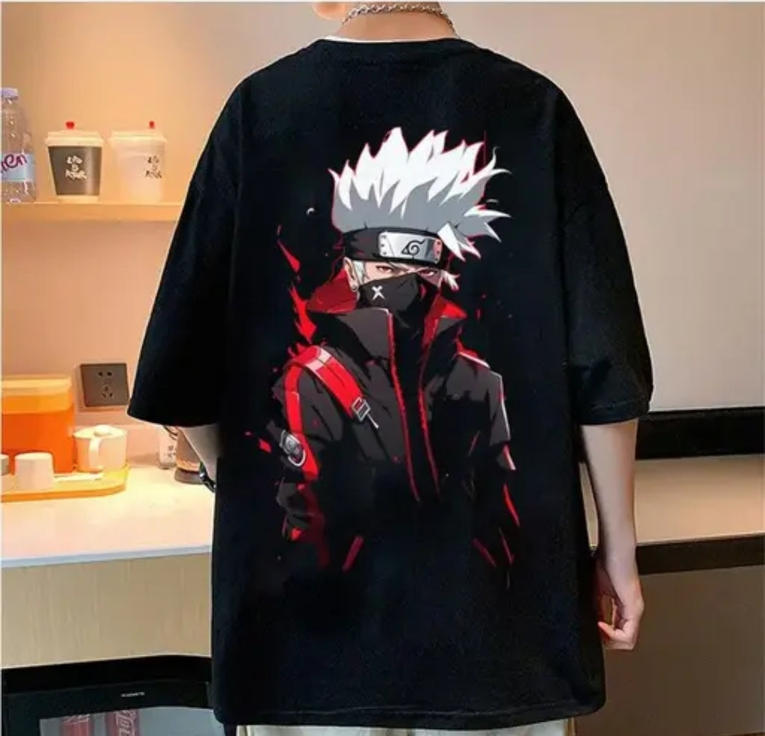 Kakashi Hatake Oversized T-shirt | Black colour | back print