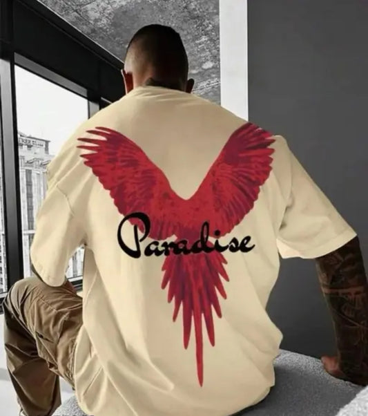 Paradise Super Quality Round Neck OverSize Printed T-shirt | Back printed