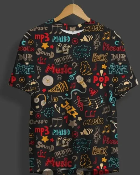 Music Lover's Graphic T-Shirt - Vibrant & Trendy Design | Typography T-shirt | Printed